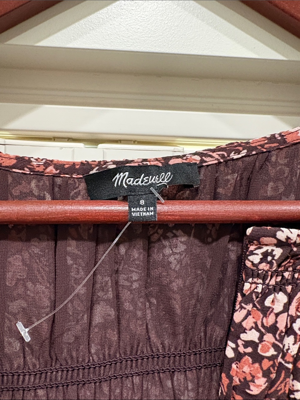 Madewell Burgundy Floral Midi Dress - Picture 2 of 5